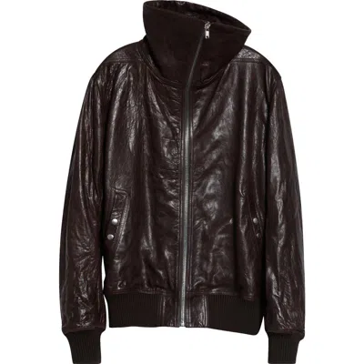 Rick Owens Dracuflight Leather Jacket In Brown