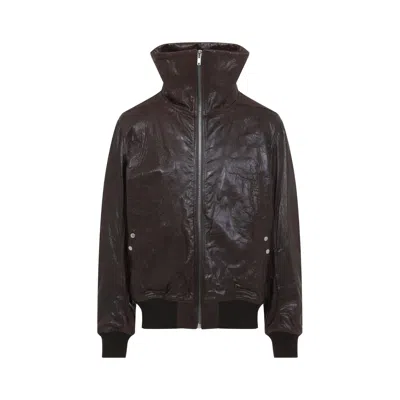 Rick Owens Dracuflight Mini Lambskin Jacket In Gray
