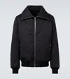 Rick Owens Black Rain Bomber Jacket With High Neck And Functional Pockets In Black