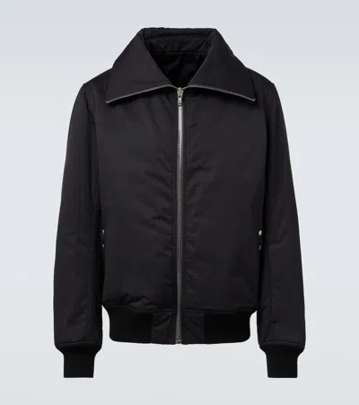 Rick Owens Dracuflight High Collar Bomber Coat In Black