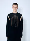 Rick Owens Draped Crewneck T-shirt Asymmetrical Hem In Black