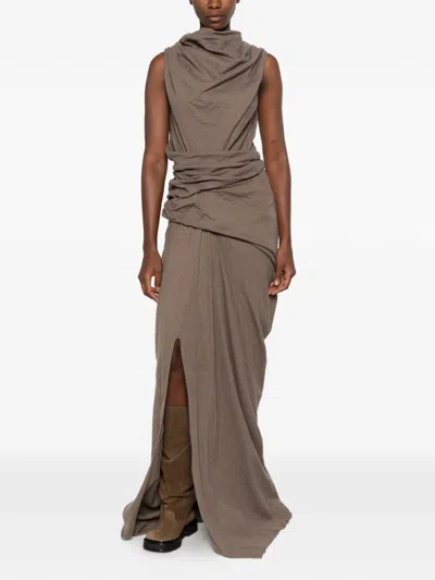 Rick Owens Draped Asymmetric Dress In Multi