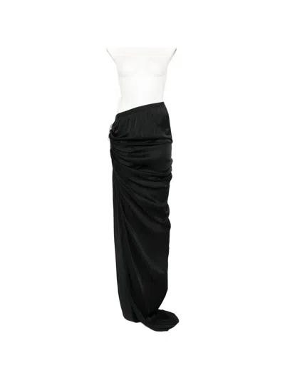 Rick Owens Draped Asymmetric Skirt In Black