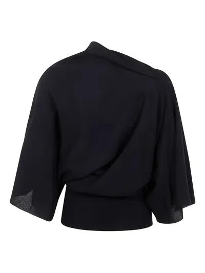 Rick Owens Draped Asymmetric Top In Black