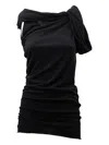 Rick Owens Draped Asymmetric Top In Black