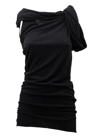 Rick Owens Draped Asymmetric Top In Black