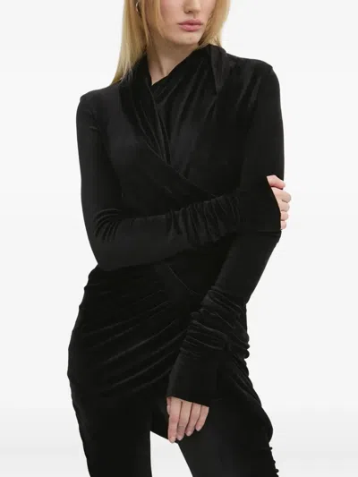 Rick Owens Draped Asymmetrical Top In Black