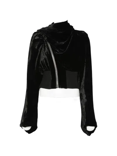 Rick Owens Draped Asymmetric-zip Jacket In Black
