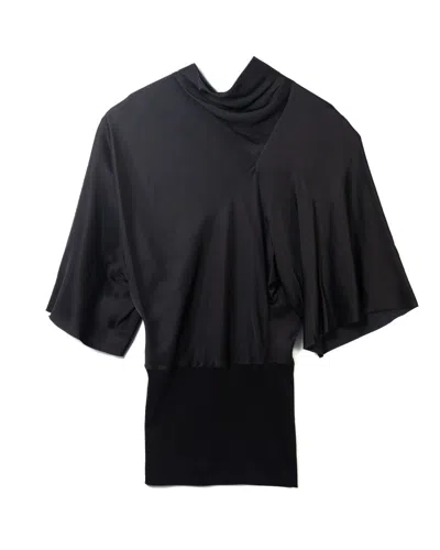 Rick Owens Draped Black Cylinder Top