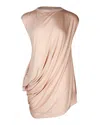 Rick Owens Draped Blouse In Nude Viscose In Brown