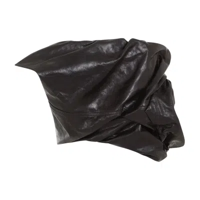 RICK OWENS DRAPED BUSTIER LEATHER TOP