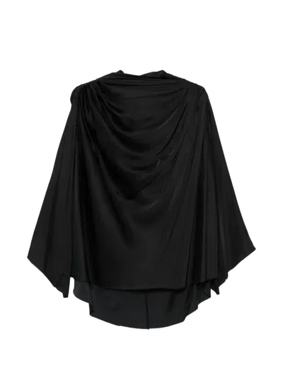 Rick Owens Draped Button Top In Black