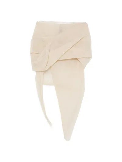 Rick Owens Draped Calf Skirt In Neutral