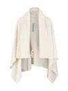 Rick Owens Womens Milk Hooded Medium Wrap Knitted Cardigan In White