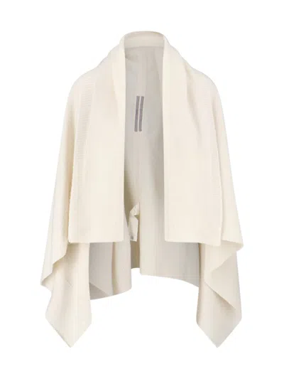 Rick Owens Draped Cardigan In White