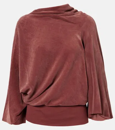 RICK OWENS DRAPED CHARMEUSE TOP