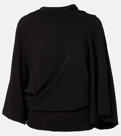 Rick Owens Draped Charmeuse Top In Black