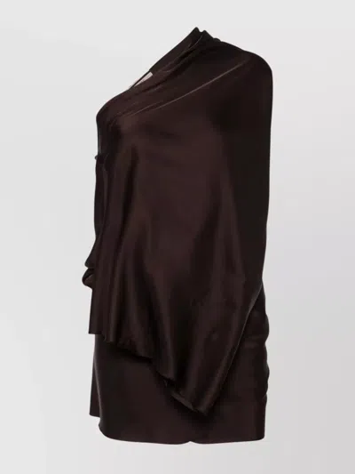 RICK OWENS DRAPED COLLAR ONE-SHOULDER TOP