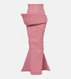 Rick Owens Draped Cotton-blend Maxi Skirt In Pink