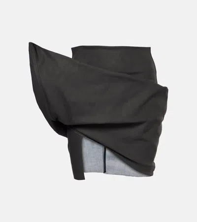 Rick Owens Draped Cotton-blend Miniskirt In Black