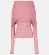 Rick Owens Draped Cotton-blend Top In Pink