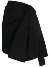 Rick Owens Draped Cotton Mini Skirt In Black