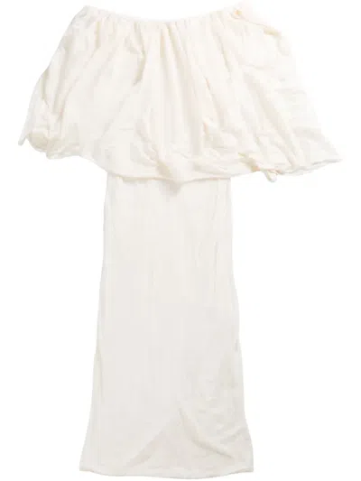 Rick Owens Draped Cotton Top In White
