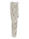 Rick Owens Draped Cowl-neck Asymmetrical Dress In Gray