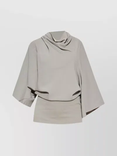 RICK OWENS DRAPED COWL NECK KNITWEAR WAISTBAND