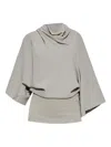 Rick Owens Draped Cowl-neck Top In Gray