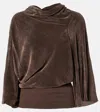 Rick Owens Draped Cowl-neck Top In Brown
