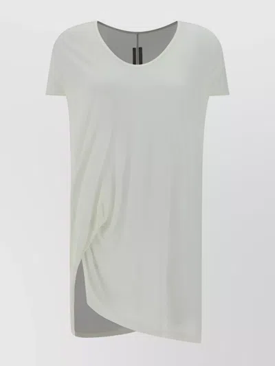 Rick Owens Draped Crew Neck T-shirt In Neutral