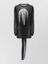 Rick Owens Draped Crewneck T-shirt Asymmetrical Hem In Black