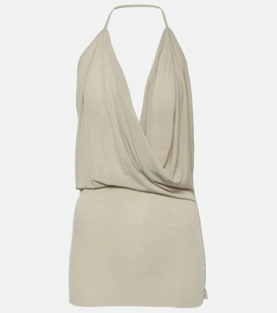 Rick Owens Draped Cupro-blend Tank Top In White