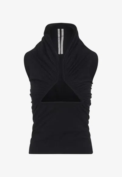 Rick Owens Draped Cut-out Top In Black