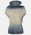 Rick Owens Draped Denim Top In Blue