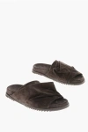 Rick Owens Draped Design Mobius Suede Sliders