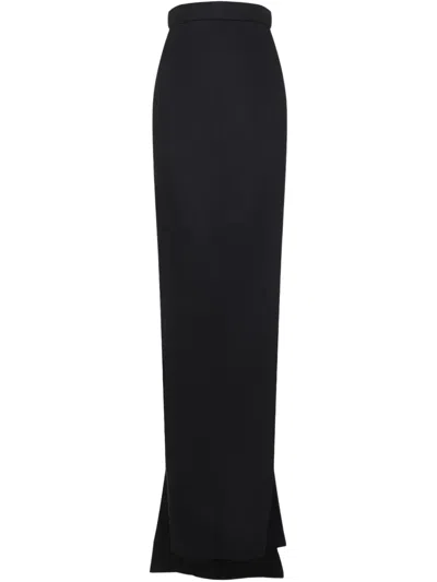 Rick Owens Draped-detail Maxi Skirt In Black