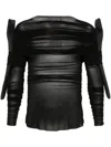 Rick Owens Draped-detailing T-shirt In 0909 - Blackblack