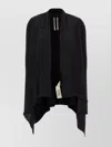 Rick Owens Draped Hem Long Sleeve Ribbed Cardigan