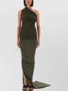 Rick Owens Draped High Waist Floor-length Skirt In Green
