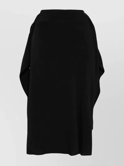 Rick Owens Draped High-waisted Knee-length Skirt In Black