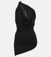 Rick Owens Draped Jersey Minidress In Black