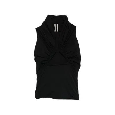 Rick Owens Draped Jersey Top In Black