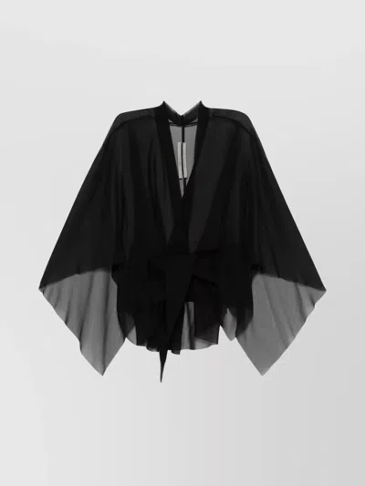 Rick Owens Draped Kimono Sleeves Layered Jacket In Animal Print