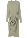 Rick Owens Draped Knitted Dress In Grey