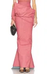 Rick Owens Draped Cotton-blend Maxi Skirt In Thulian