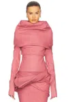 Rick Owens Draped Long Sleeve Top In Thulian