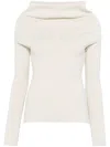 Rick Owens Draped Long-sleeves Top In Neutrals