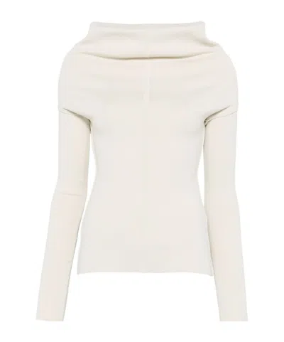 RICK OWENS RICK OWENS LONG-SLEEVED DRAPED KNITTED TOP